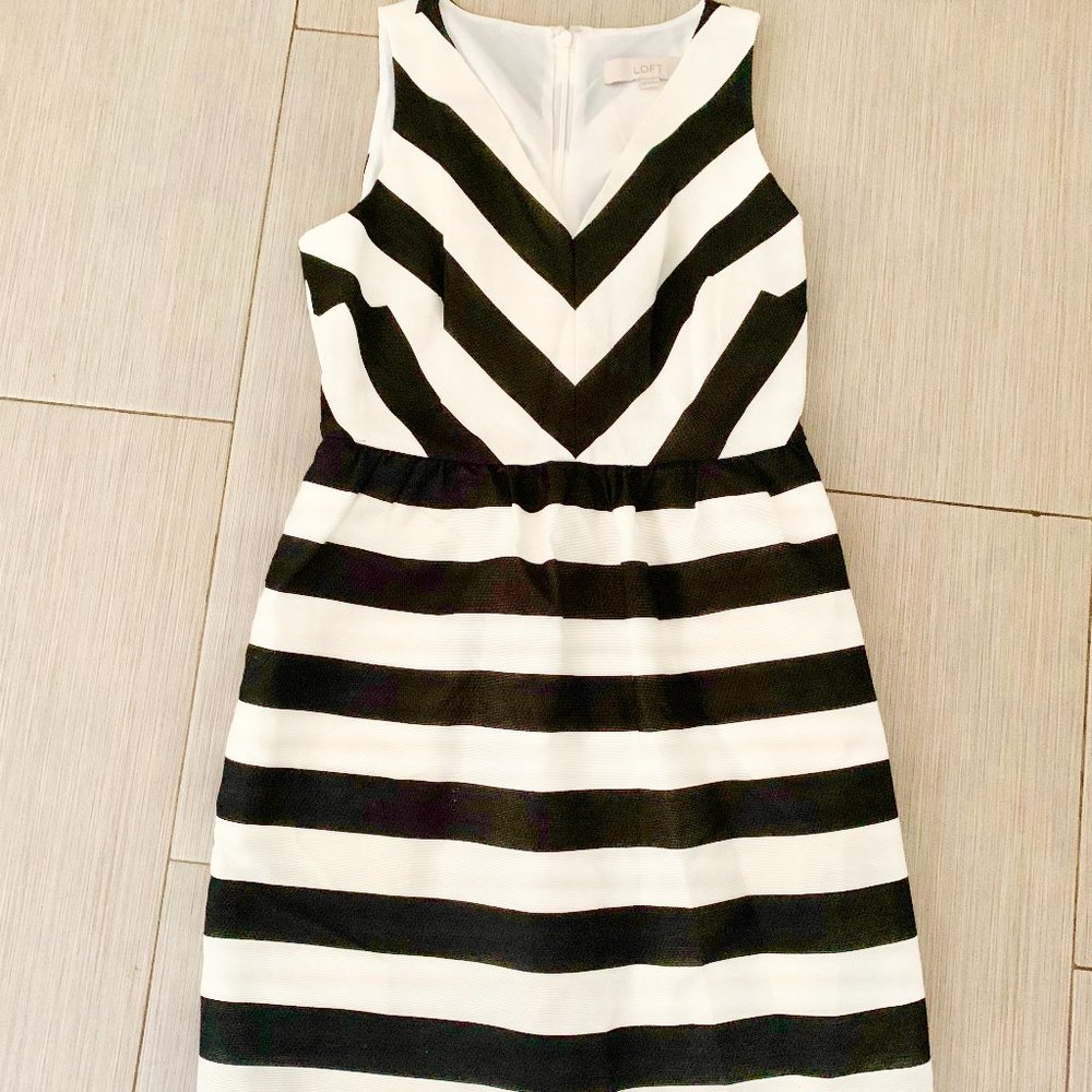 Black and white stripe dress